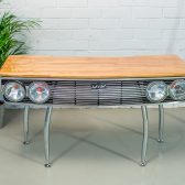 seat car desk 132 - desk made with car grill