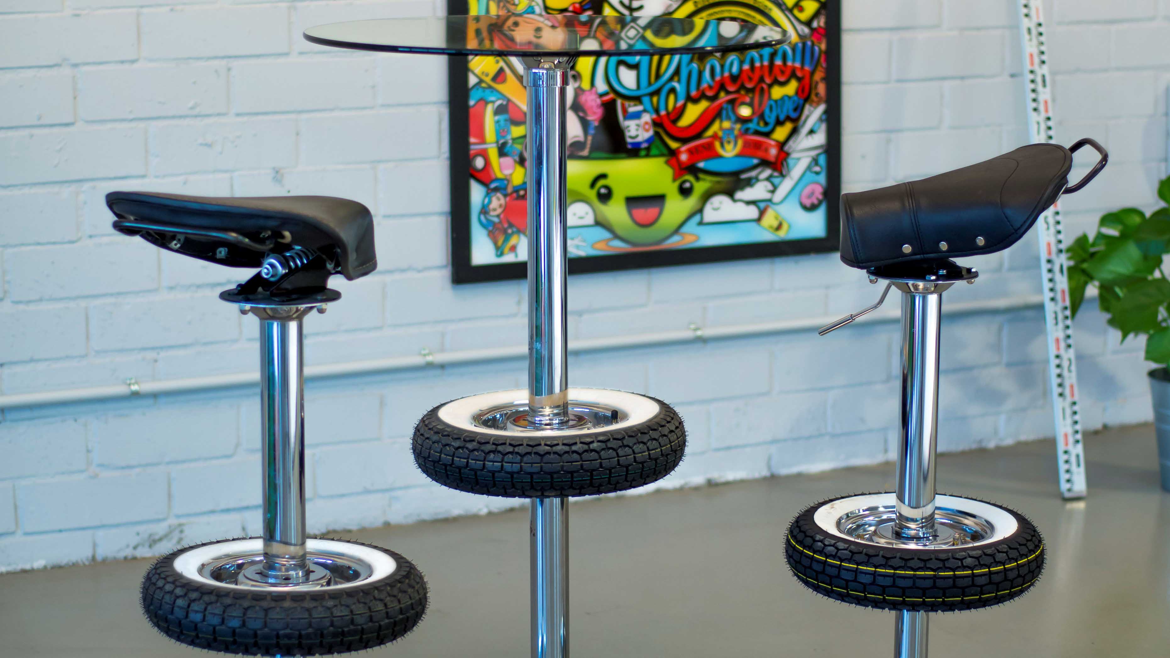 Vintage Stool Bar - Stool made with motorbike seat